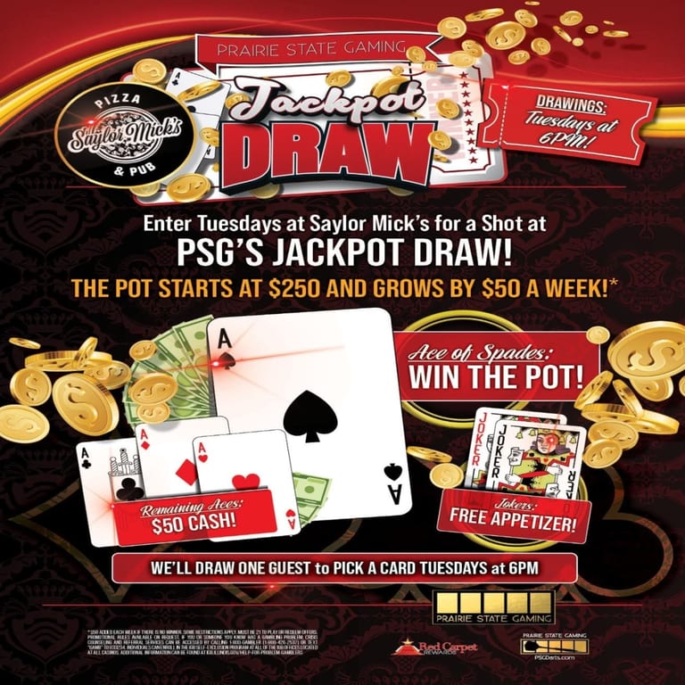 Jackpot Draw - Every Tuesday, 7 pm